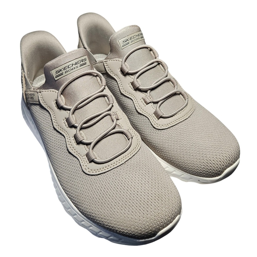 Like New Skechers BOBS Memory Foam Slip-ins Sneakers Tan 6.5 Womens Taupe Shoes